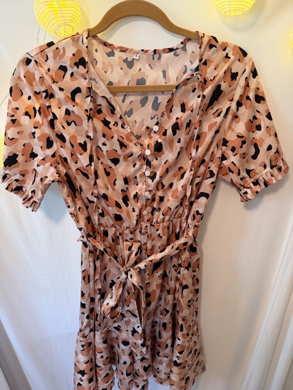 Women's Short Sleeve Midi Dress in Blush Print